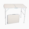 White 3 Foot Plastic Folding Table with Carrying Handle J71904