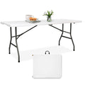 6FT Heavy Duty Portable Plastic Folding Table White S13215