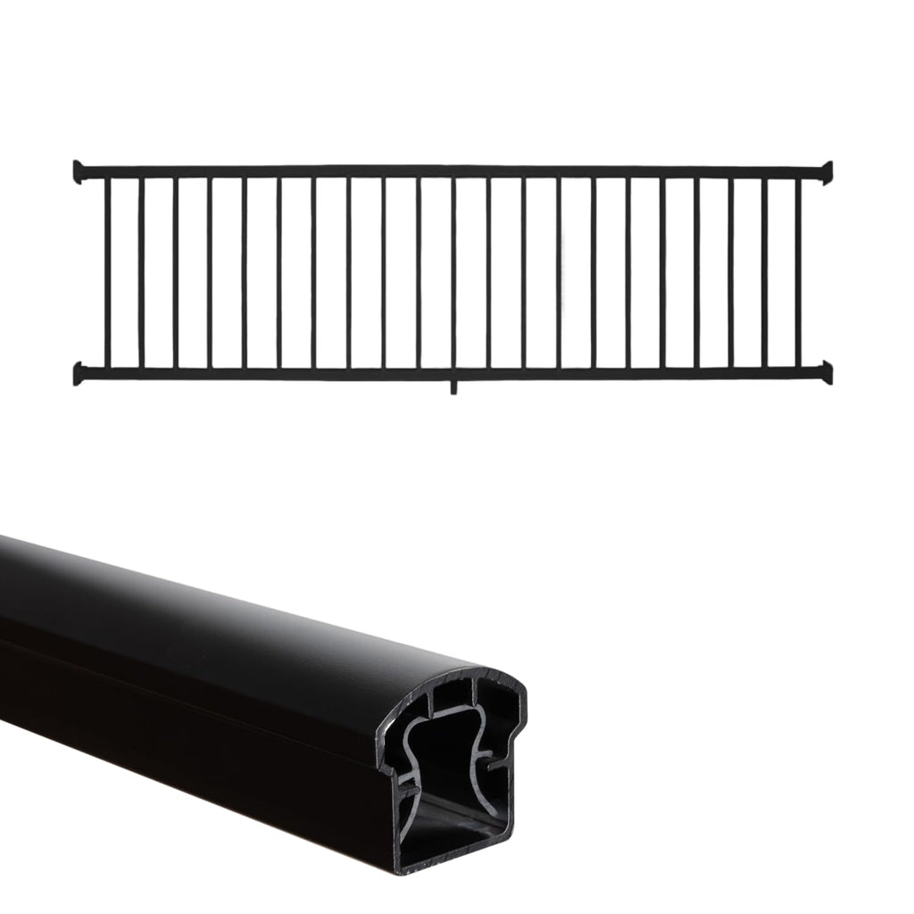 36 in. H x 8 ft. W Aluminum Deck Railing Kit with Black Powder-Coated Finish I2540