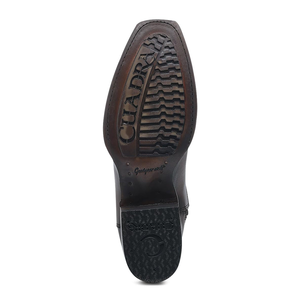 Brown Ostrich Leg Leather Cowboy Boots L18353