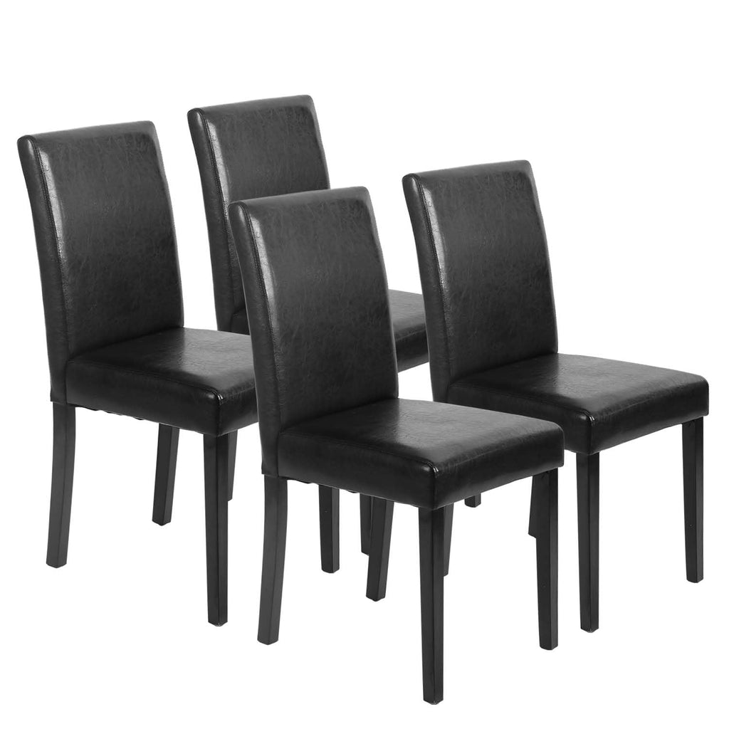 Black PU Leather Set of 4 Dining Chairs Q985