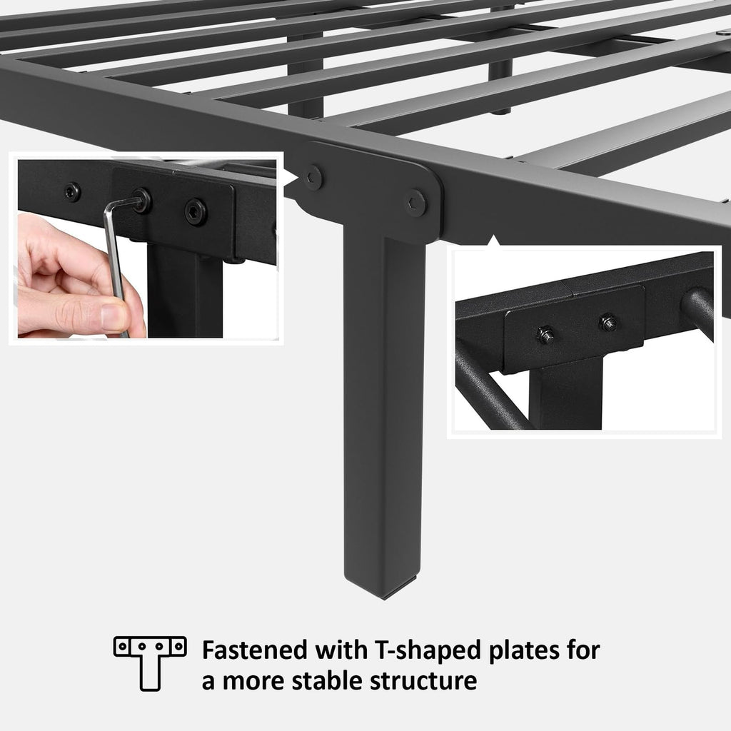 Black Full Bed Frame with Butterfly Pattern Headboard & Footboard G43722