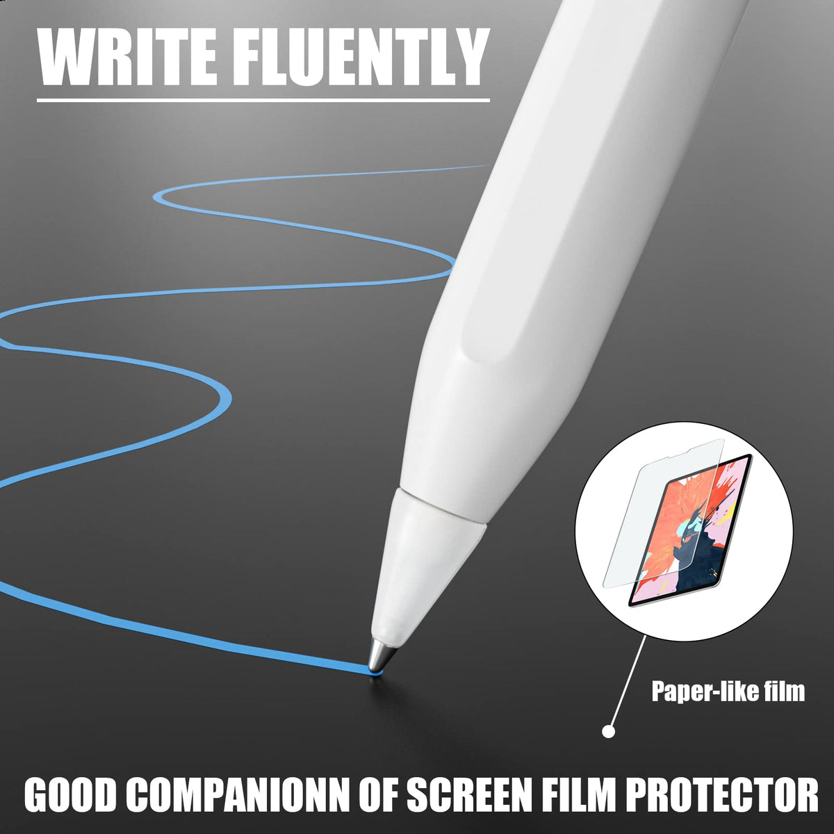 Fine Point Pencil Tips for Apple Pencil 1st 2nd Generation USB-C, White Q278433