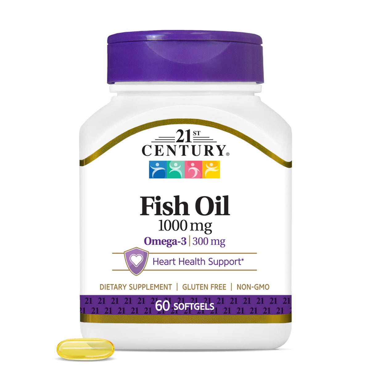 Fish Oil 1000 Mg Softgels, 60 Count (Pack of 2) K3479
