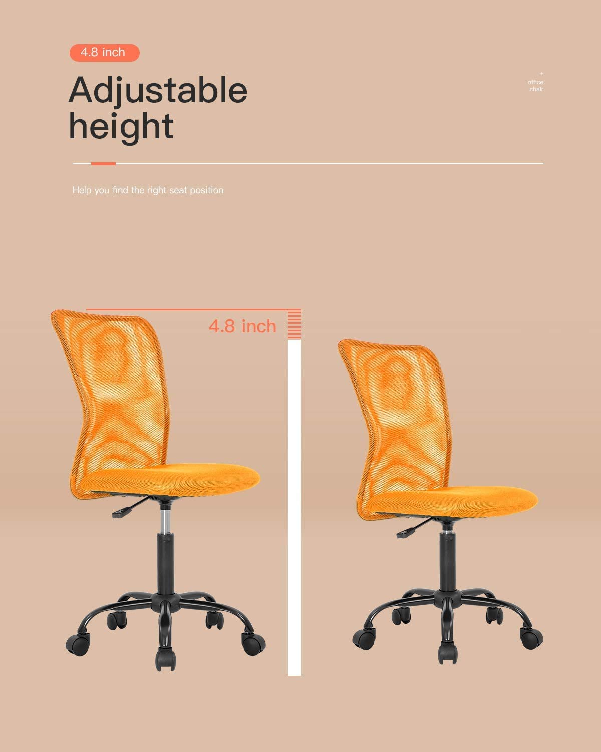 Orange Ergonomic Mesh Office Chair F5745