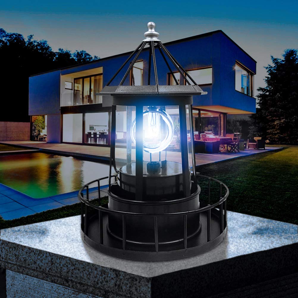 Black Solar LED Lighthouse Garden Decoration D28131