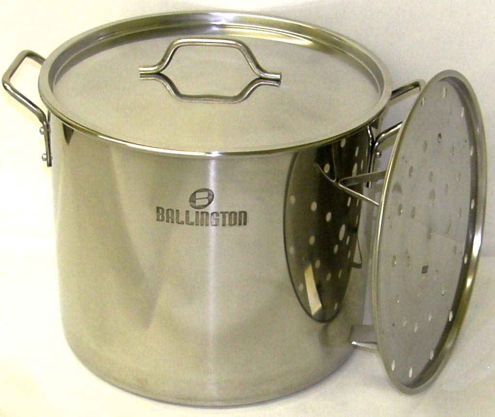 60 Quart Stainless Steel Stock Pot with Rack & Lid M24336