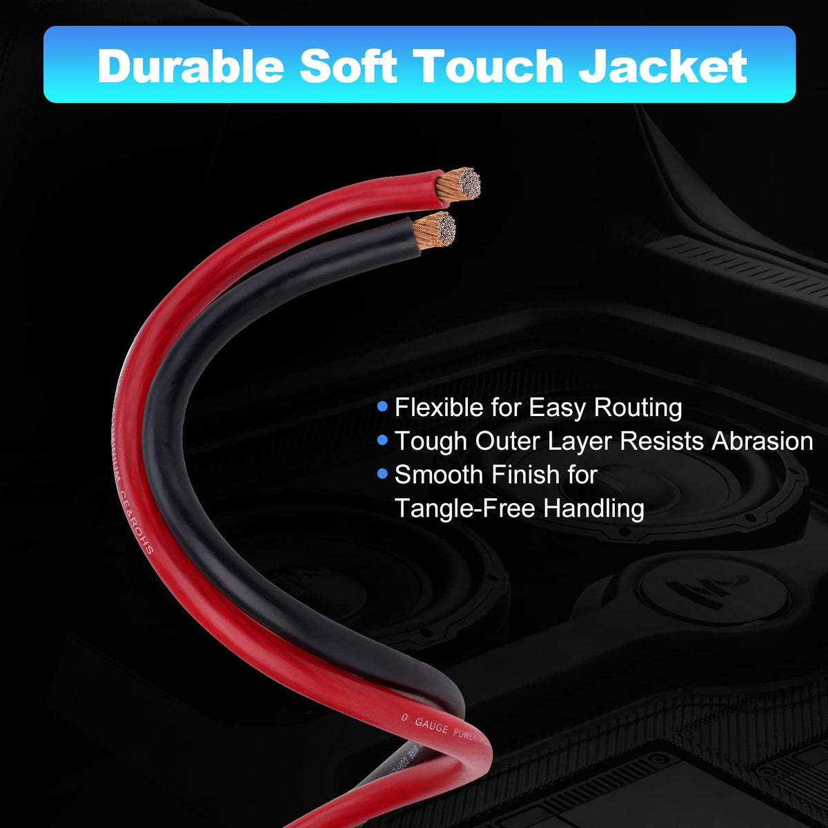 1/0 Gauge Copper Clad Aluminum Wire Kit with 250A ANL Fuse Holder S750147