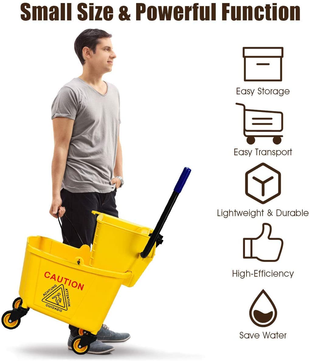 Yellow 35 Quart Side Press Mop Bucket G4952