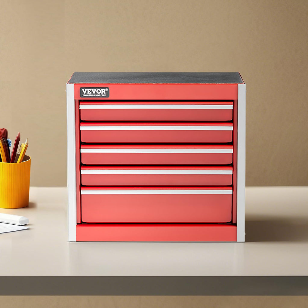8.6-inch Portable Metal Tool Box with 5 Drawers Y995