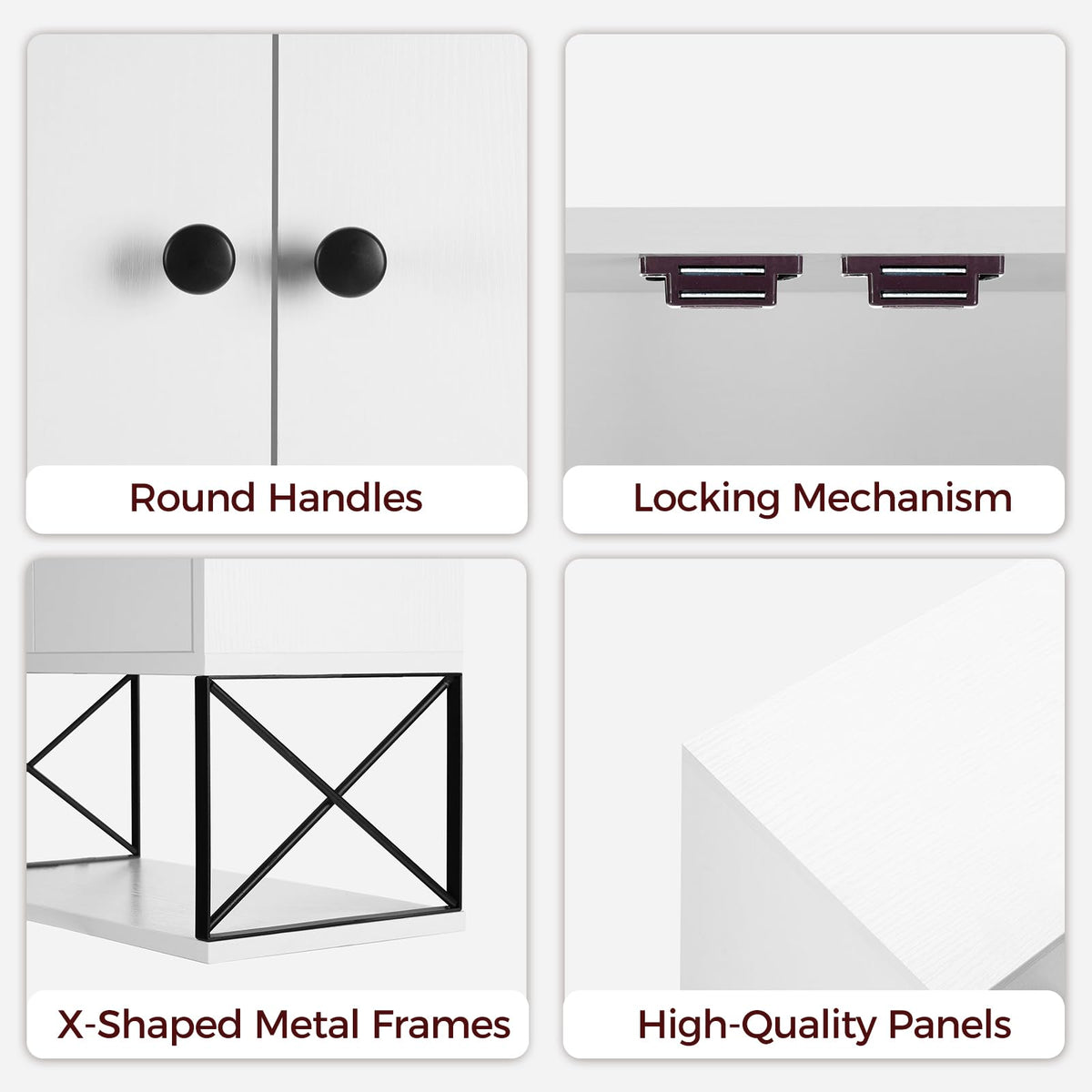 White 2 Door Wall Mounted Bathroom Cabinet with Adjustable Shelf A8949