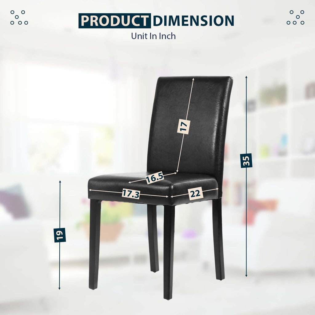 Black PU Leather Set of 4 Dining Chairs Q985