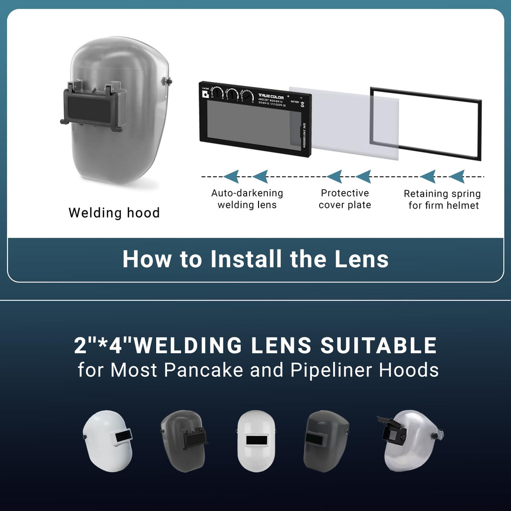 Adjustable Auto Darkening Welding Lens 2x4 1/4 U7969