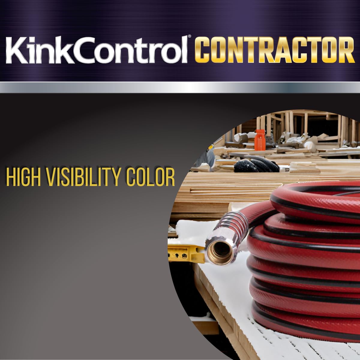 Contractor Grade Hose with Spring Coil and Crush Resistant Couplings 3/4 x 50 ft Q733