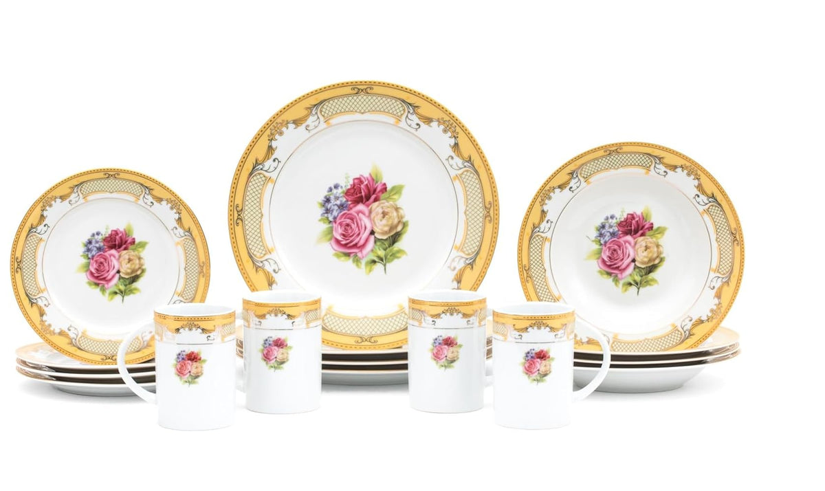 16-Piece Porcelain Dinner Set for 4 A454