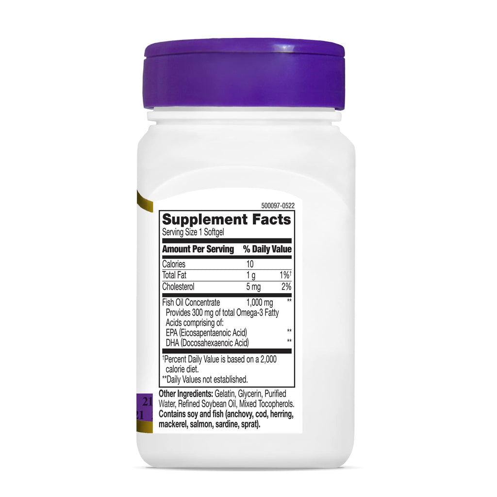 Fish Oil 1000 Mg Softgels, 60 Count (Pack of 2) K3479
