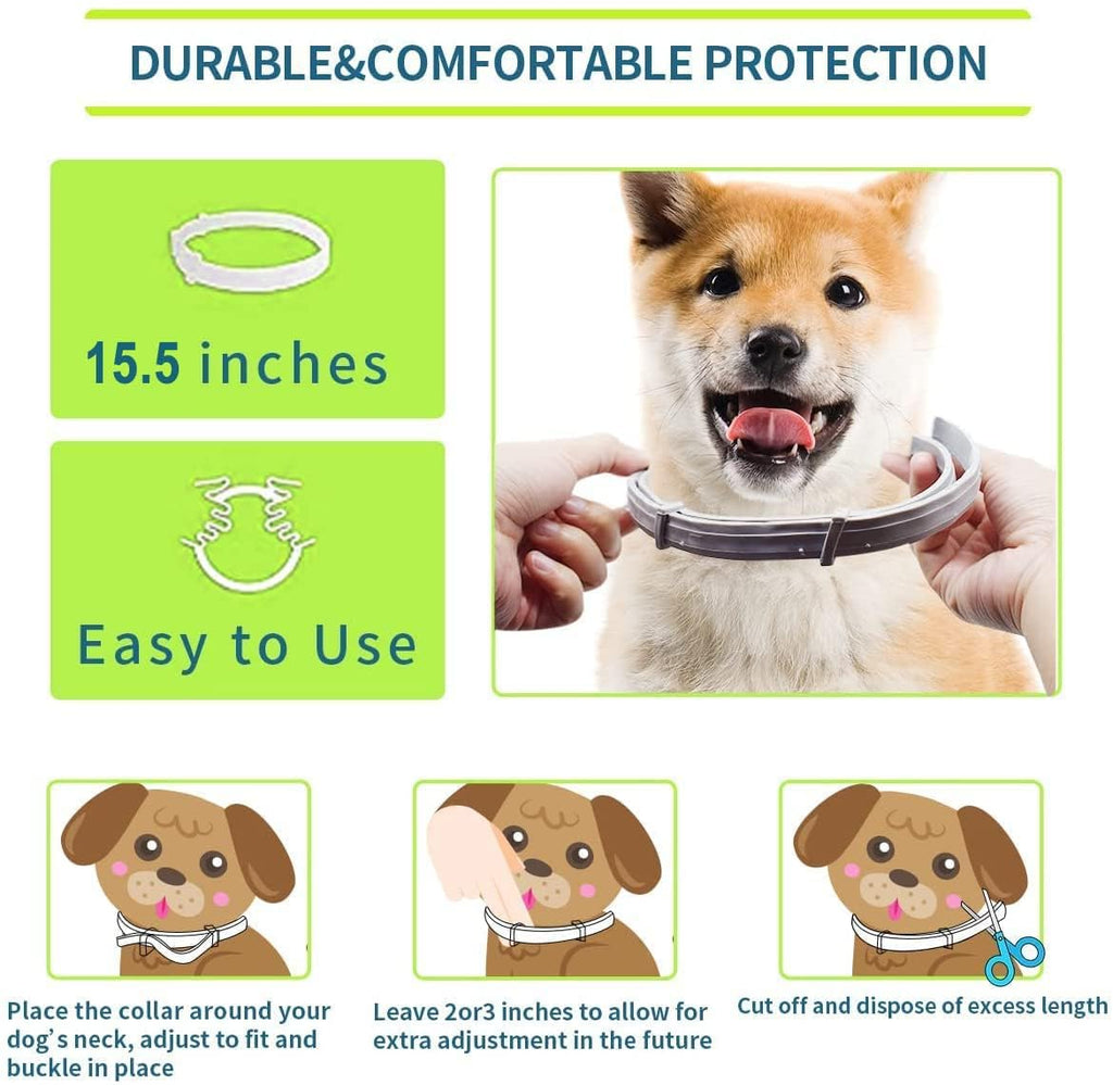 Flea and Tick Collar for Small Dogs, 15.5inch, 8 Month Protection, Gray X831092