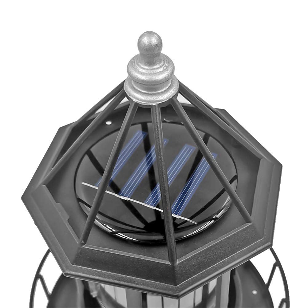 Black Solar LED Lighthouse Garden Decoration D28131