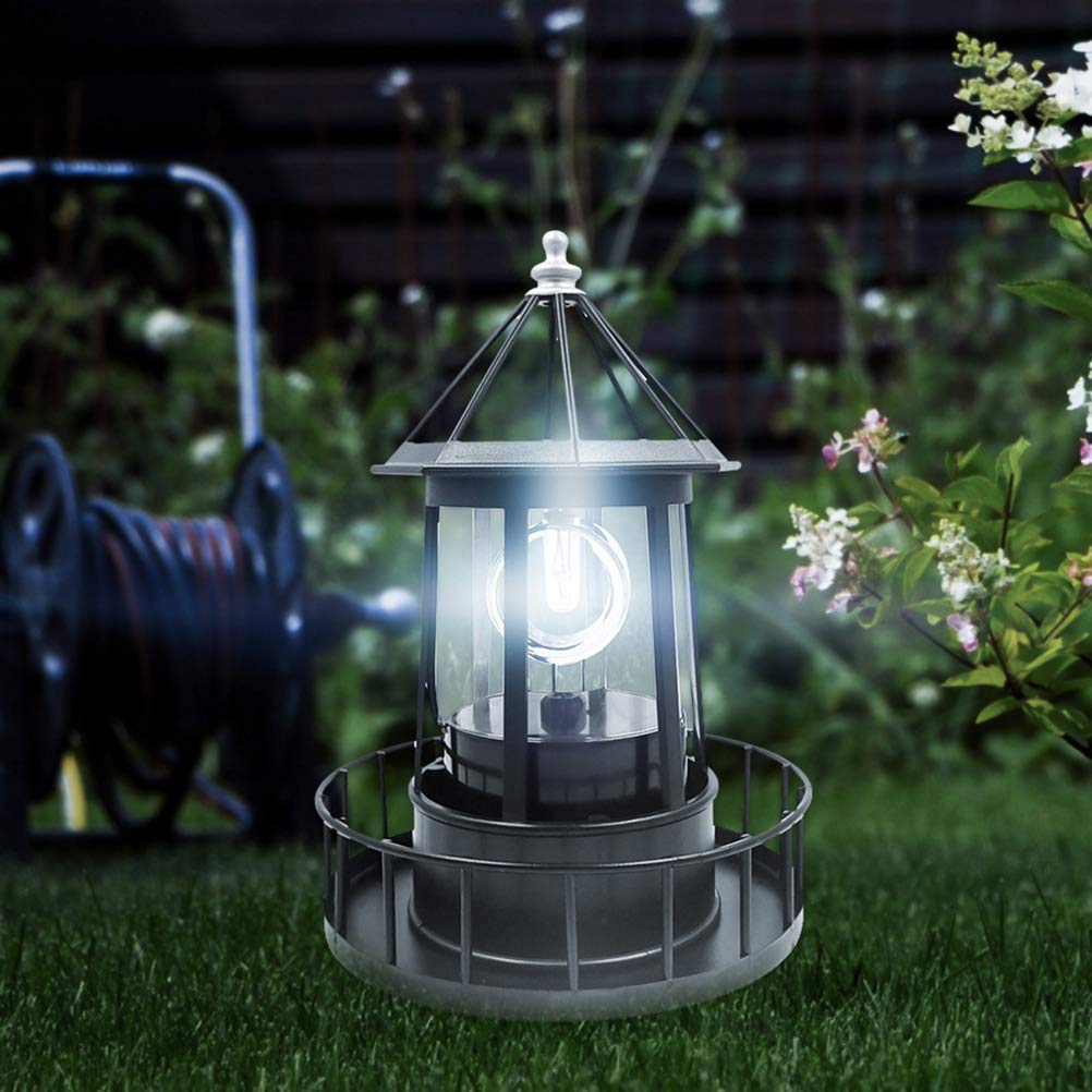 Black Solar LED Lighthouse Garden Decoration D28131