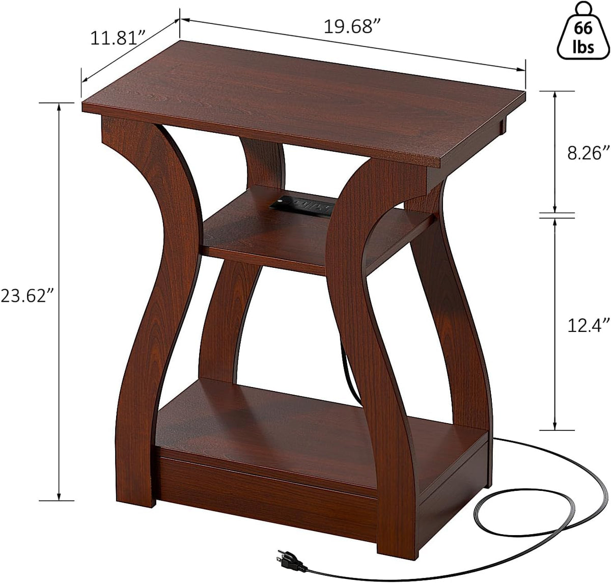 3 Tier End Table with Charging Station R646