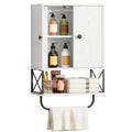 White 2 Door Wall Mounted Bathroom Cabinet with Adjustable Shelf A8949