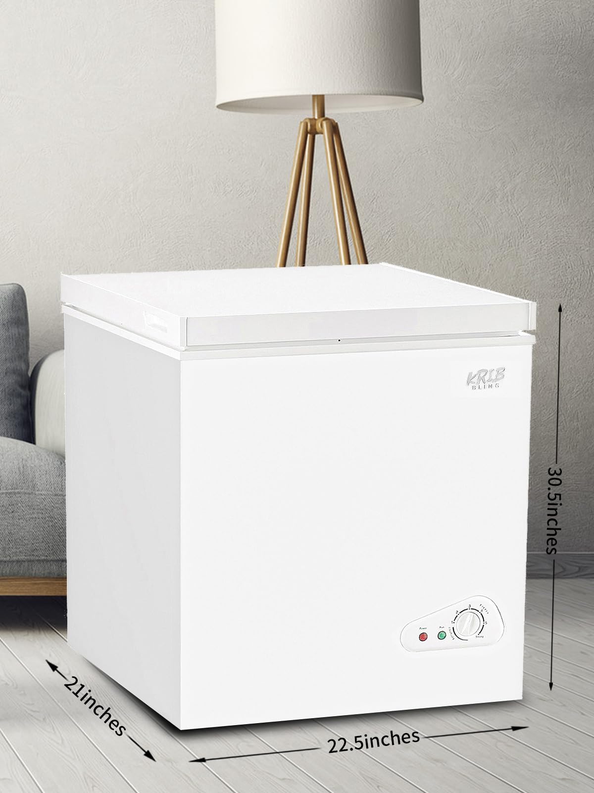 Compact Chest Freezer with Removable Storage Basket, 5.0 cu.ft, White F870