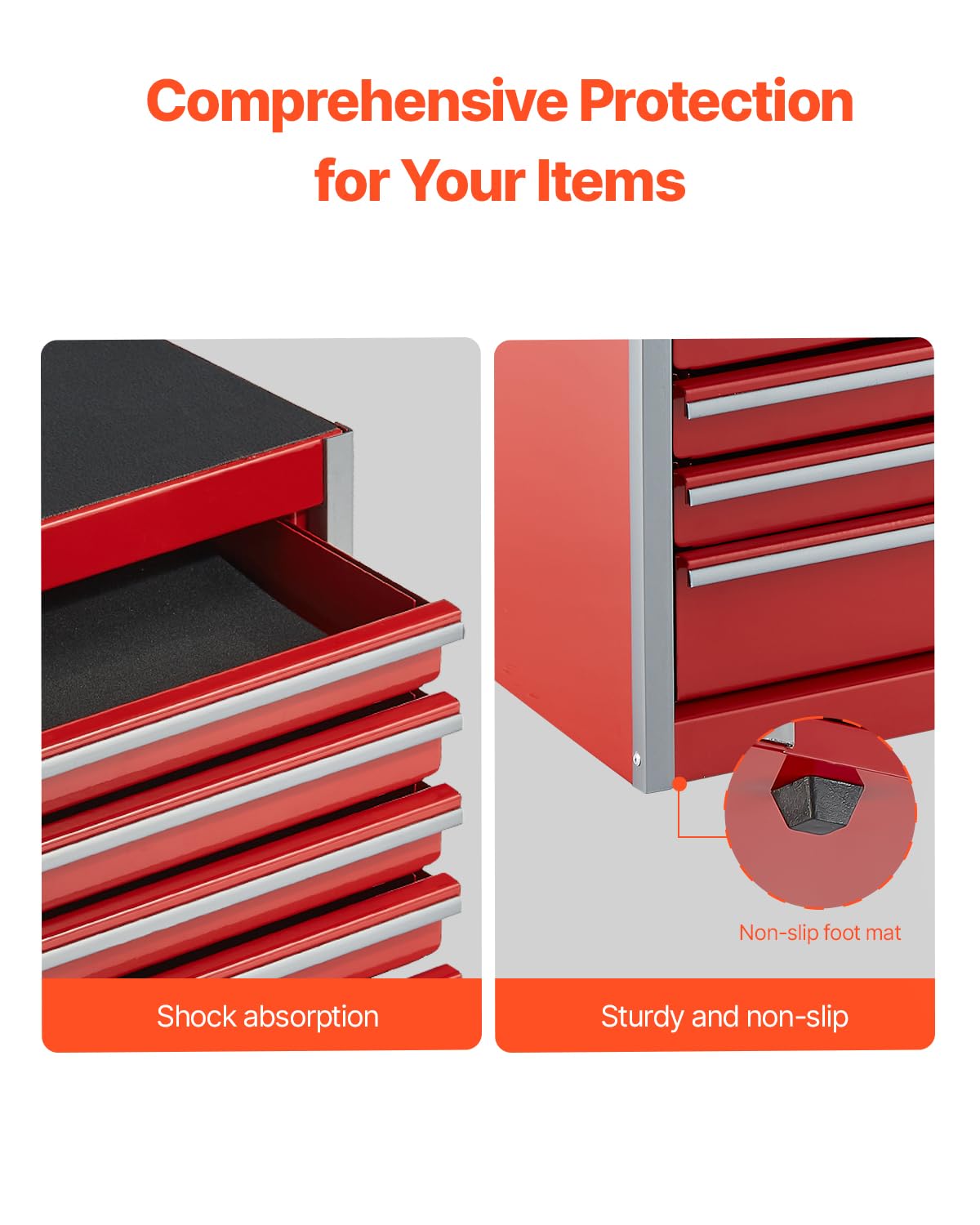8.6-inch Portable Metal Tool Box with 5 Drawers Y995