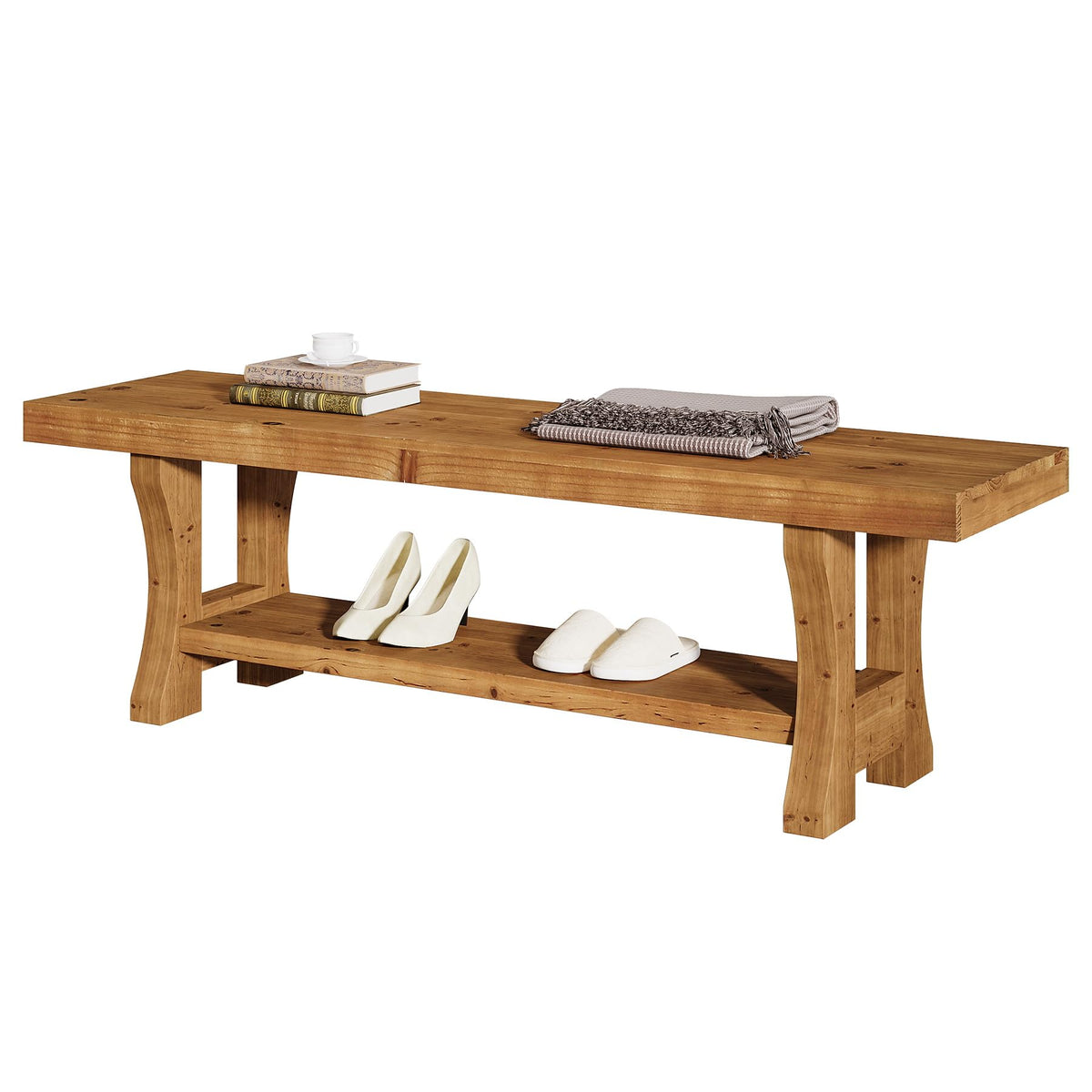 Brown Solid Wood Entryway Bench S49771