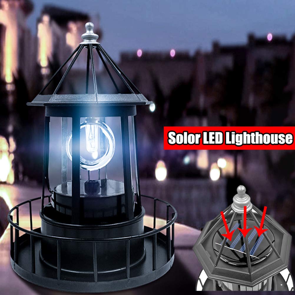 Black Solar LED Lighthouse Garden Decoration D28131