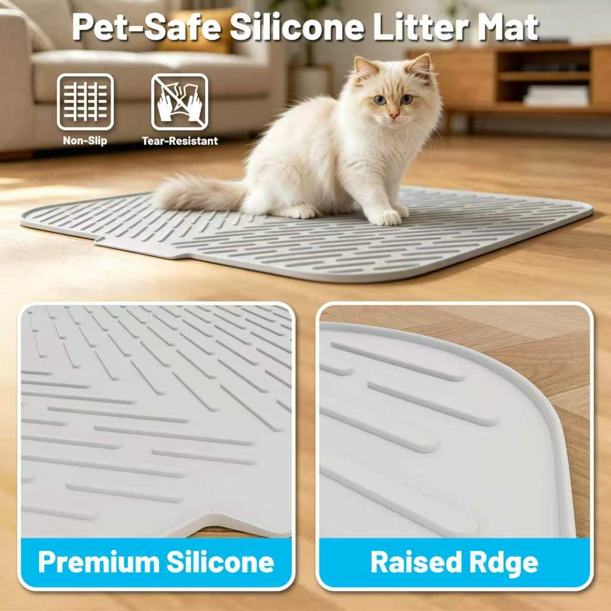 35"x27" Silicone Cat Litter Mat, 4 Pack Disposable Cat Litter Boxes C288815