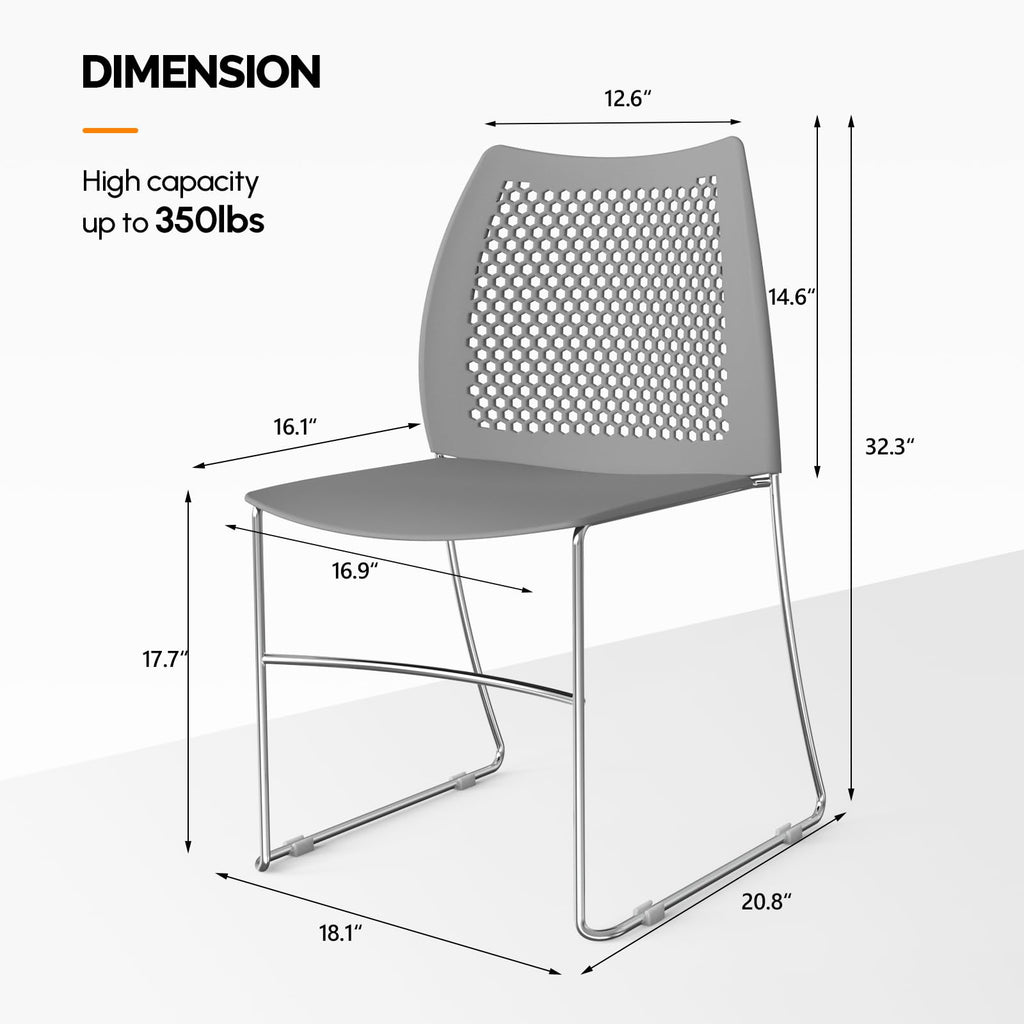 Grey Plastic Stacking Chairs O487862
