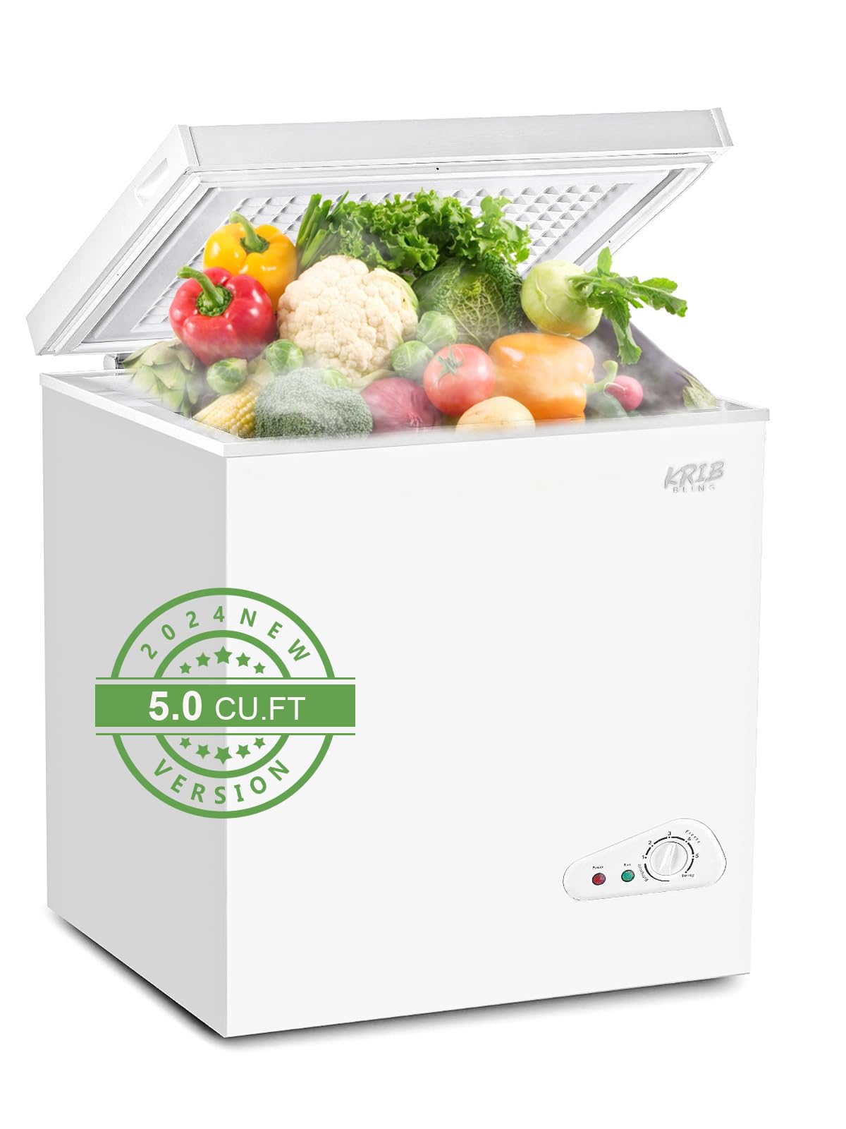 Compact Chest Freezer with Removable Storage Basket, 5.0 cu.ft, White F870