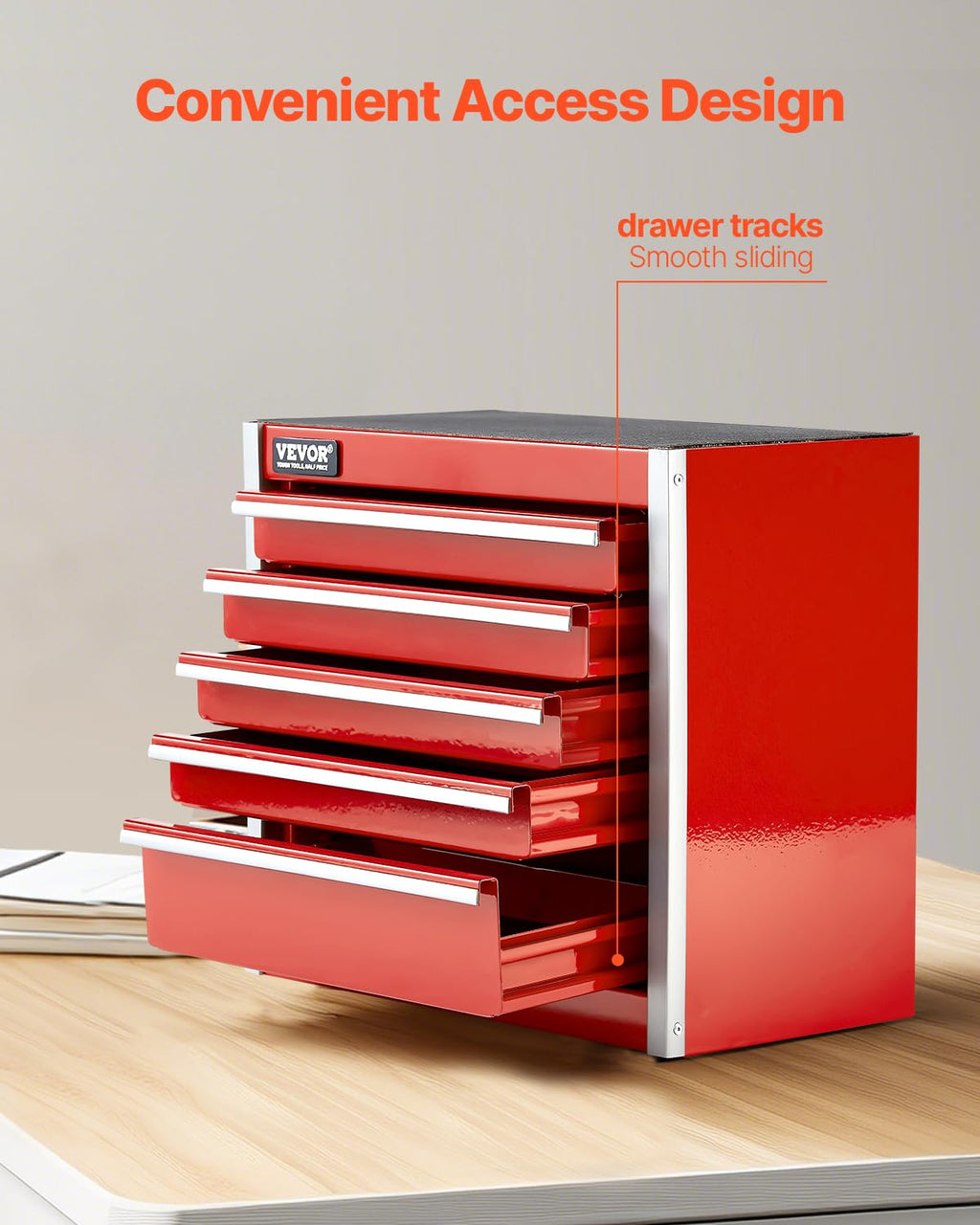 8.6-inch Portable Metal Tool Box with 5 Drawers Y995
