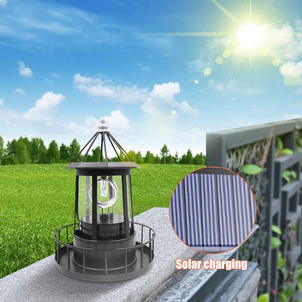 Black Solar LED Lighthouse Garden Decoration D28131