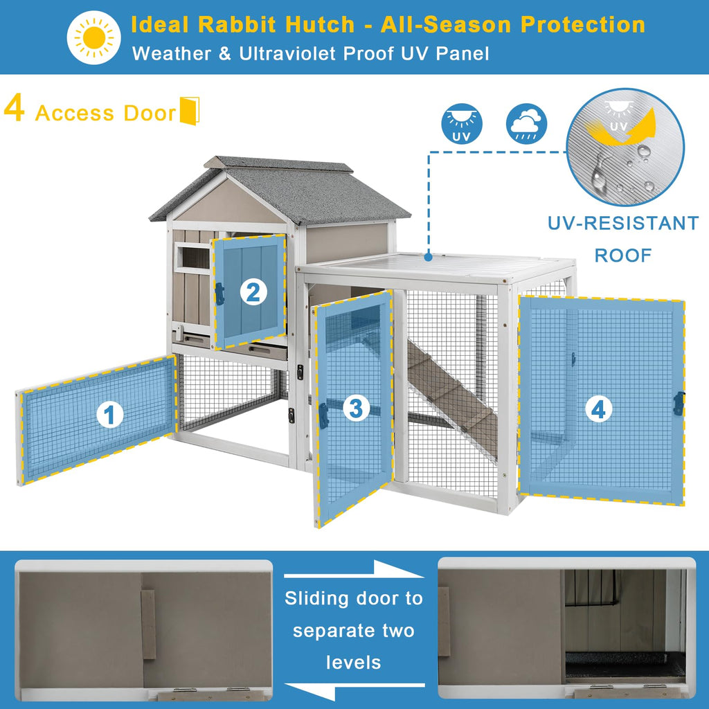 48" L 2-Story Rabbit Hutch with Ramp P614