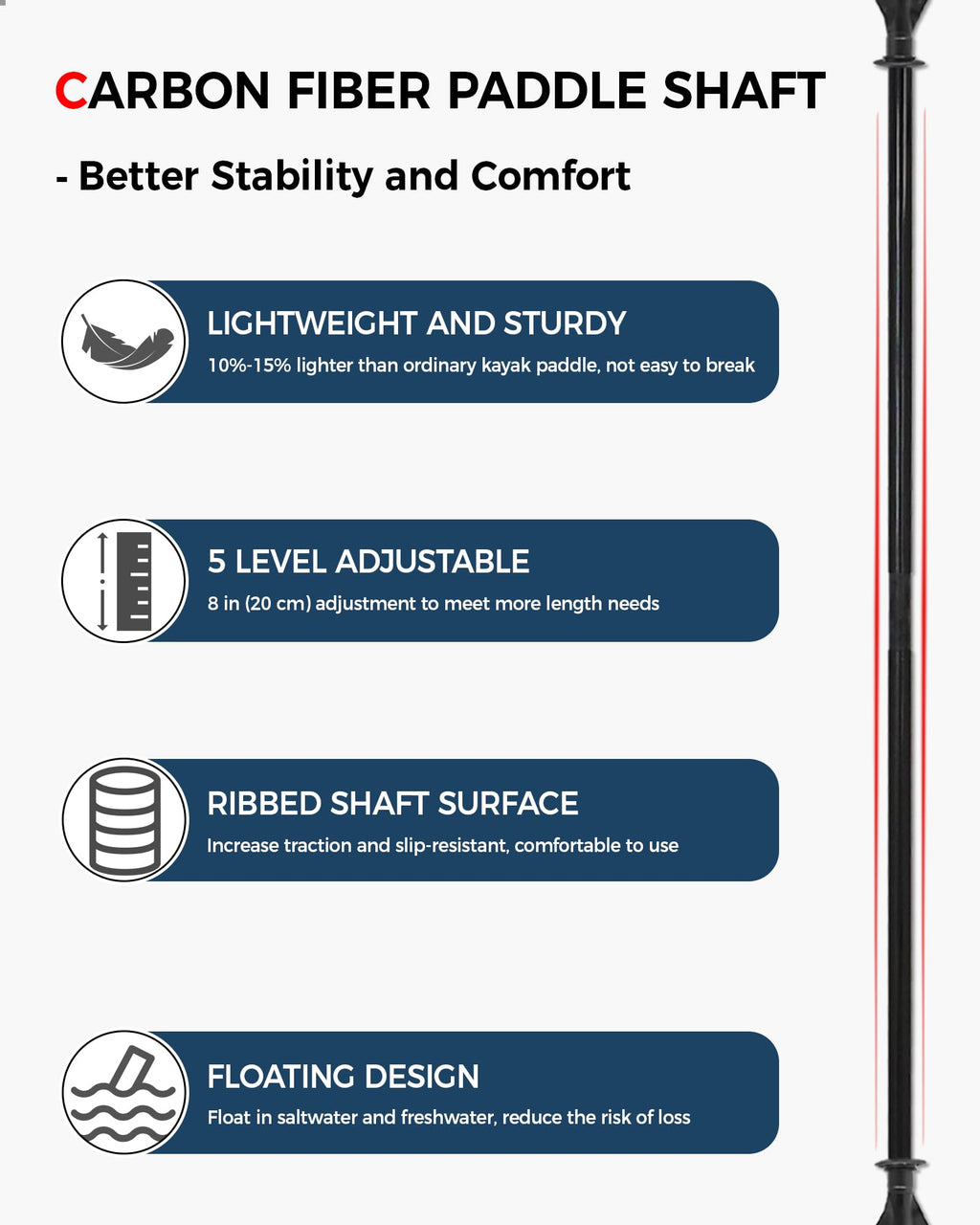 Adjustable Lightweight Kayak Paddle T803