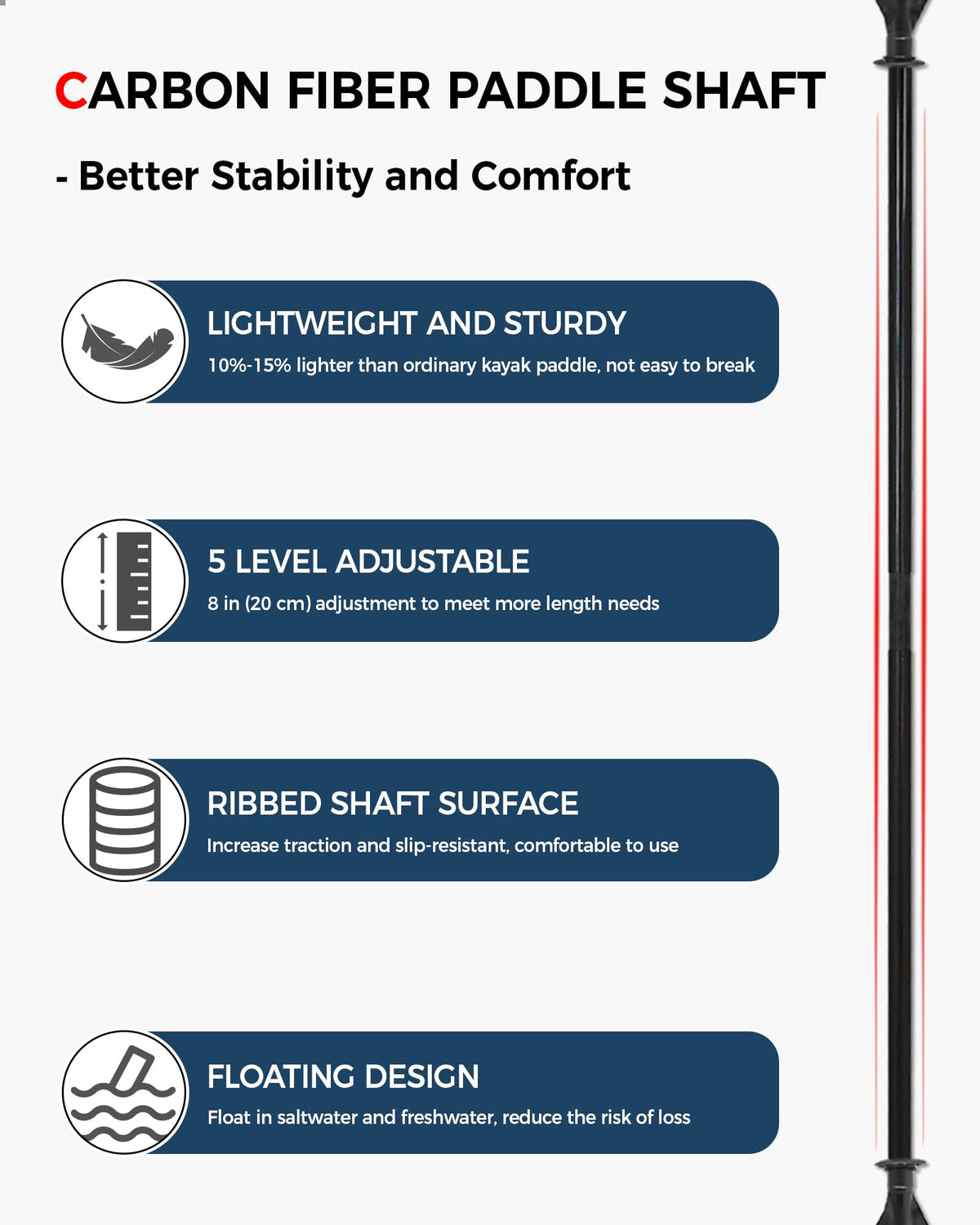 Adjustable Lightweight Kayak Paddle T803