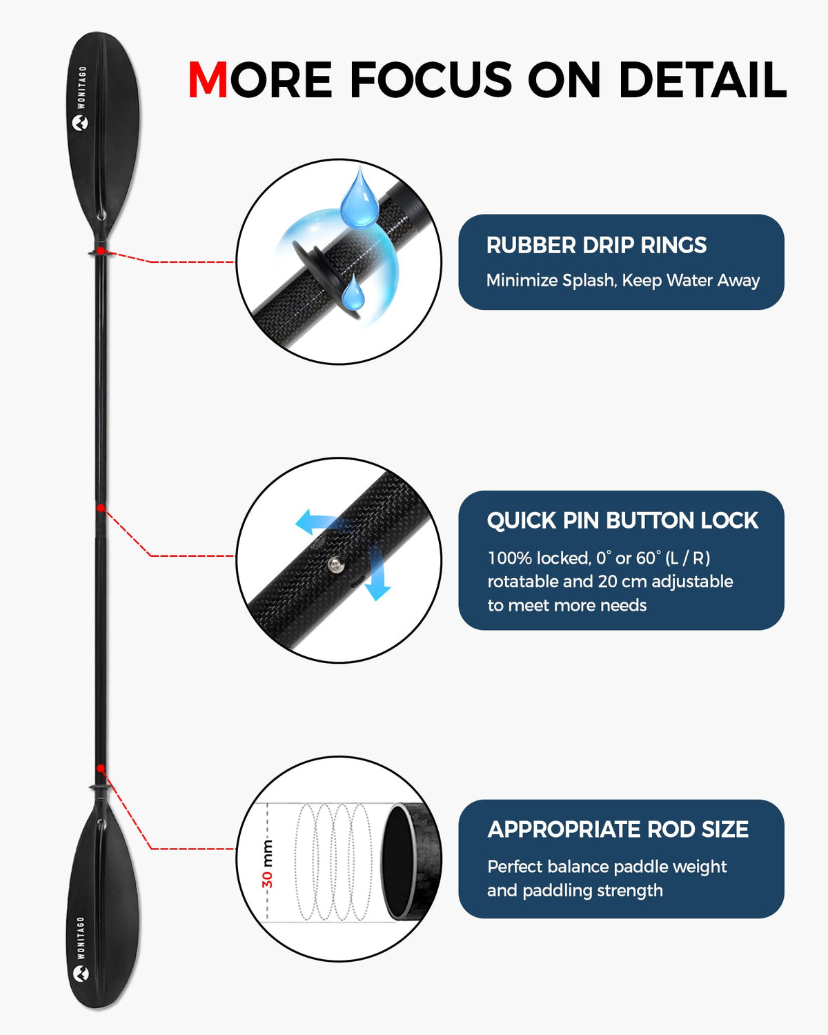 Adjustable Lightweight Kayak Paddle T803