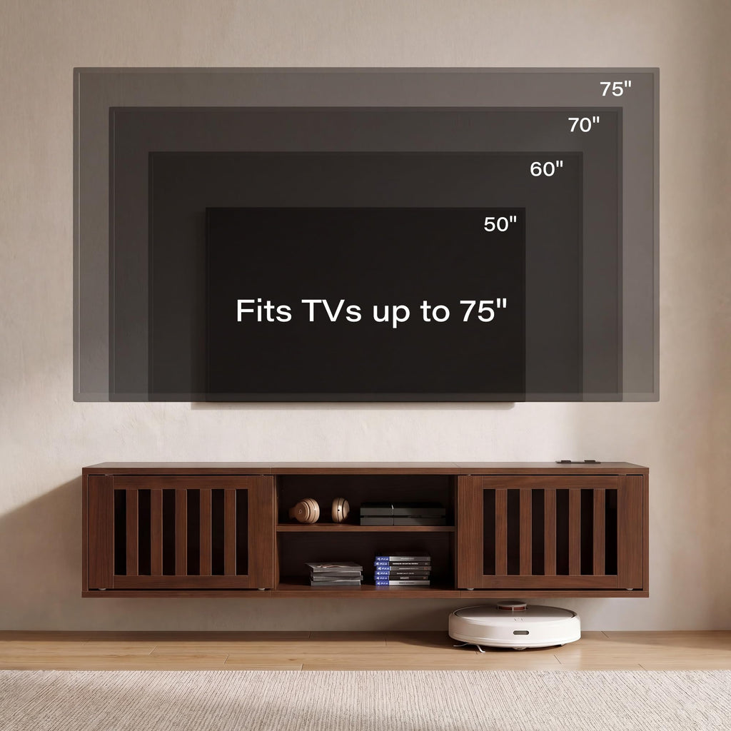59" Floating TV Stand with Power Outlet C28580