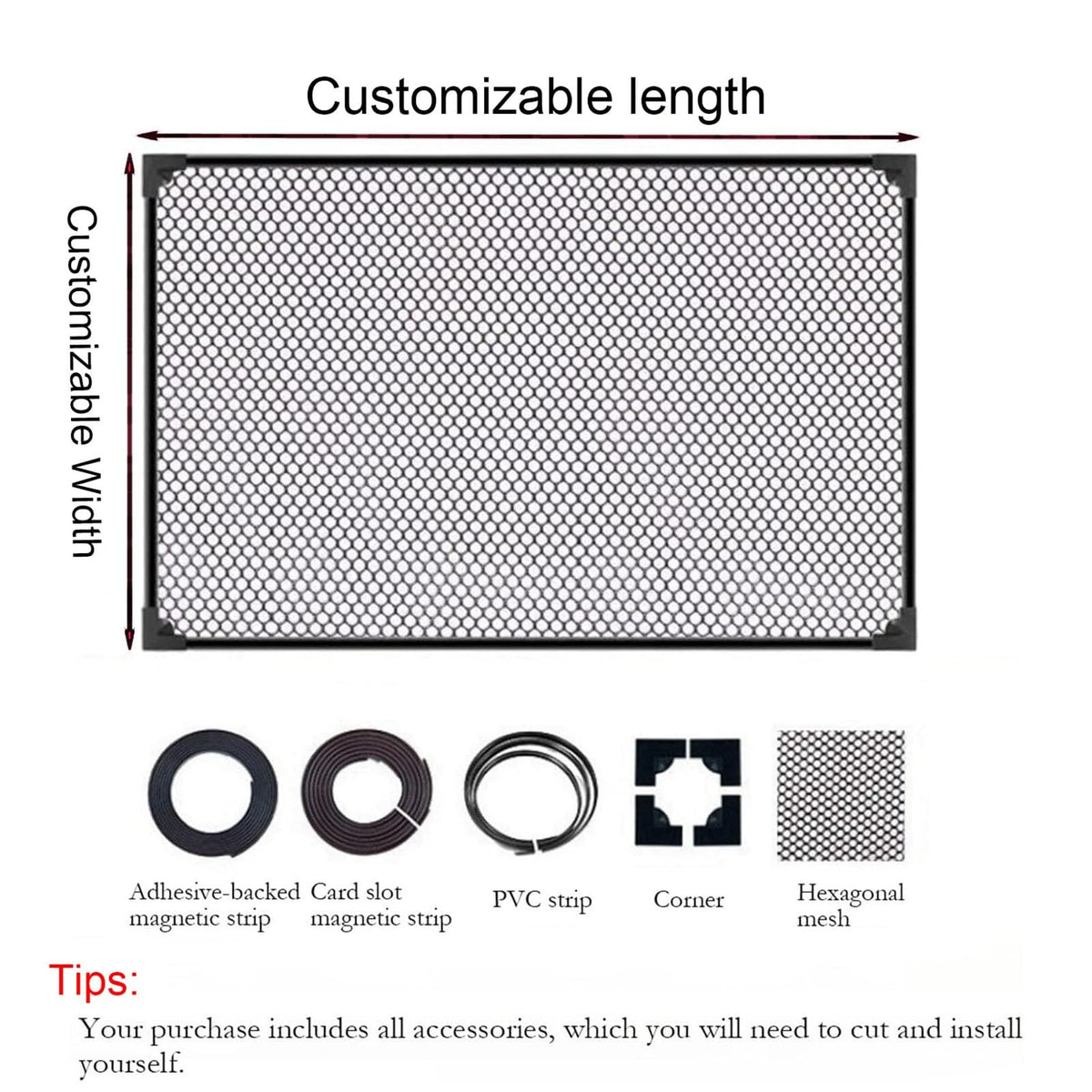 Magnetic Fish Tank Lid Cuttable Aquarium Top Cover Y3498