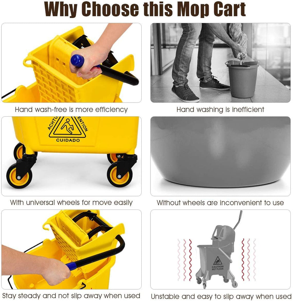 Yellow 35 Quart Side Press Mop Bucket G4952