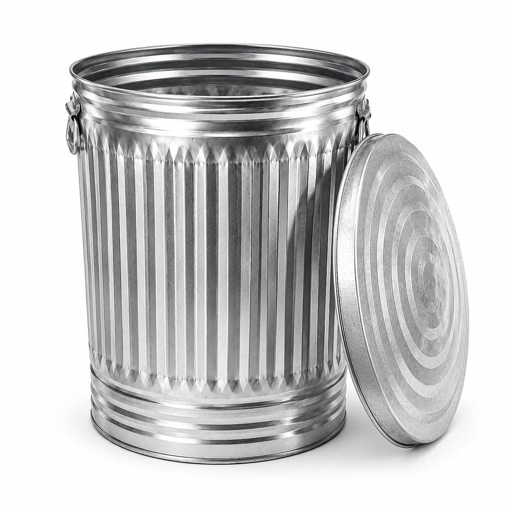 Galvanized Steel Trash Can with Locking Lid J2094