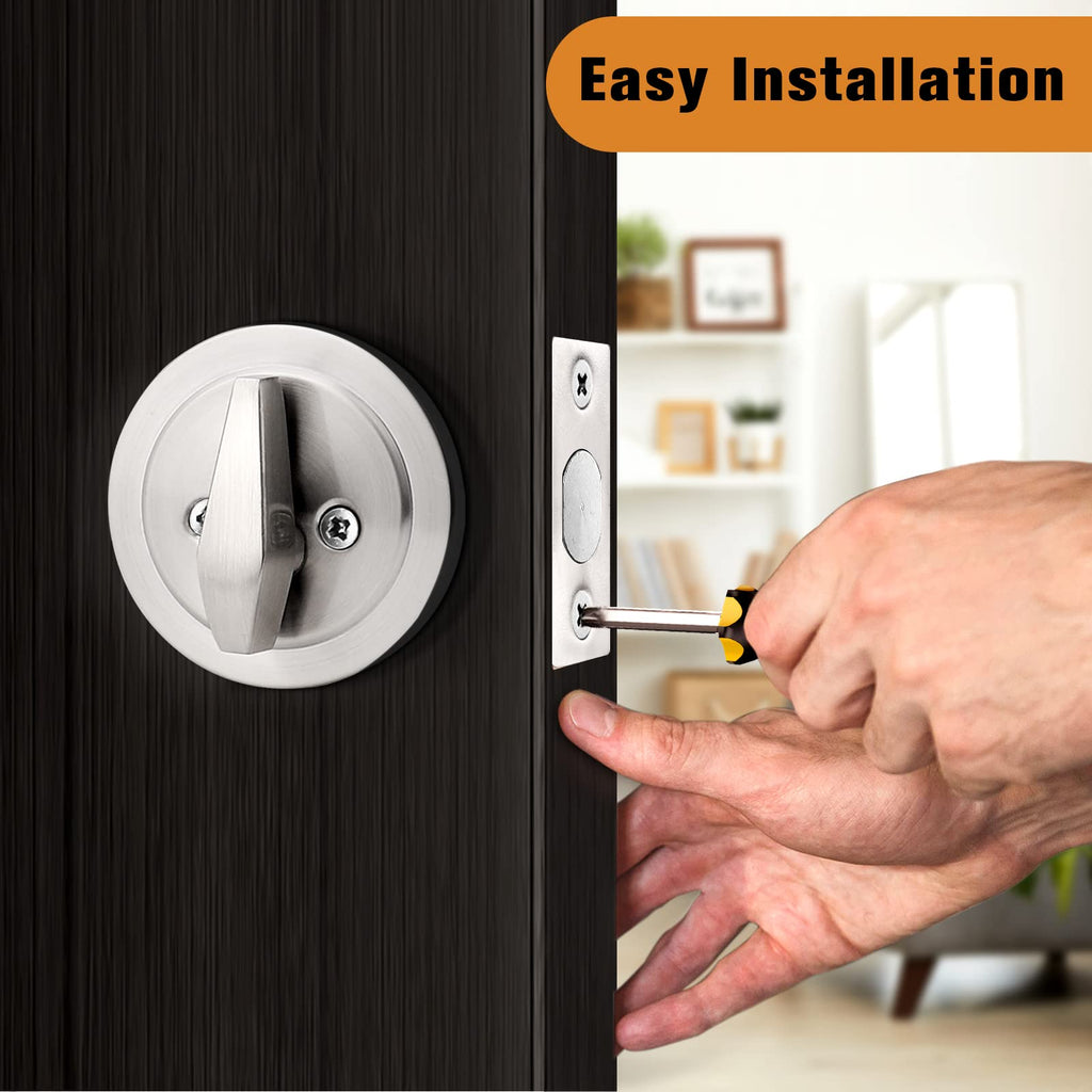 4 Pack Brushed Nickel Single Cylinder Deadbolts Z59076