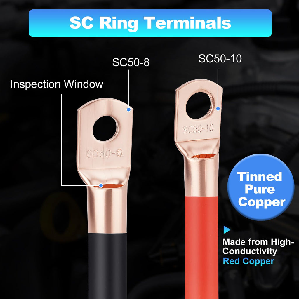 1/0 Gauge Copper Clad Aluminum Wire Kit with 250A ANL Fuse Holder S750147
