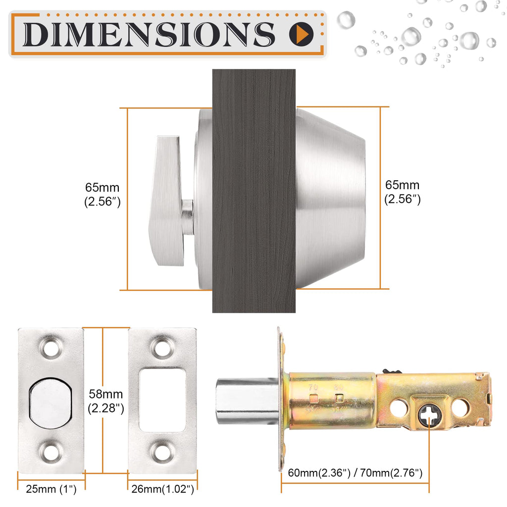 4 Pack Brushed Nickel Single Cylinder Deadbolts Z59076