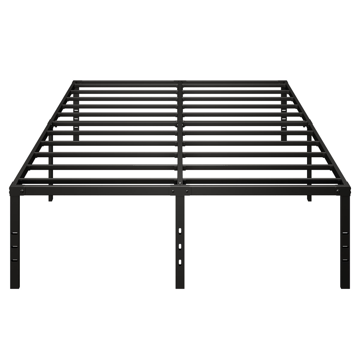 Queen Size Platform Bed Frame Steel Slat Support Black Z7781