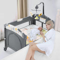 5-in-1 Convertible Baby Crib Bassinet Playpen L21174