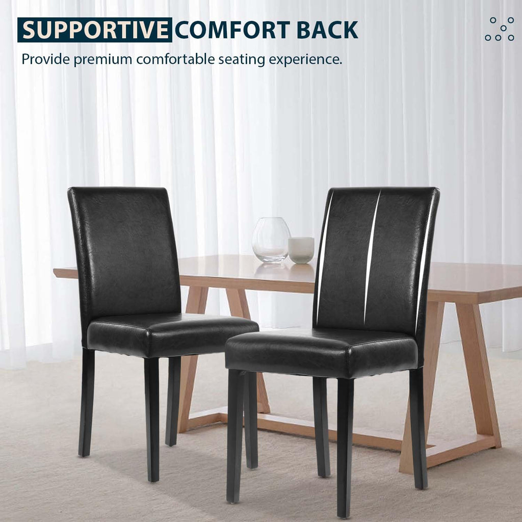 Black PU Leather Set of 4 Dining Chairs Q985