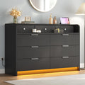 Black 9 Drawer Wood Dresser X1332