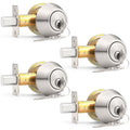 4 Pack Brushed Nickel Single Cylinder Deadbolts Z59076